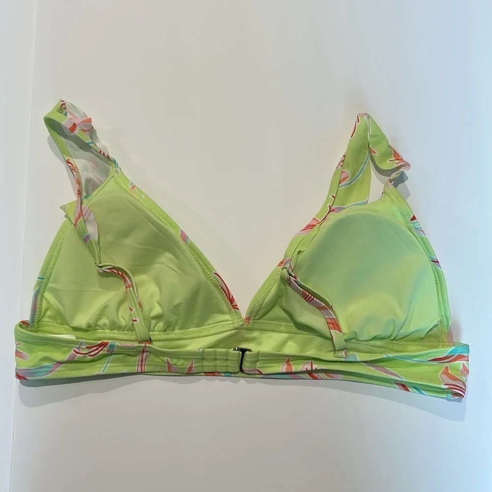 Ninety-Nine yellow tropical leaf print bikini top size XL new